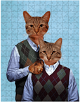 Rompecabezas personalizado de 2 mascotas 'Step Kitties'