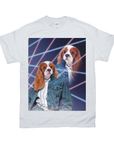 '1980s Lazer Portrait (Female)' Personalized Pet T-Shirt