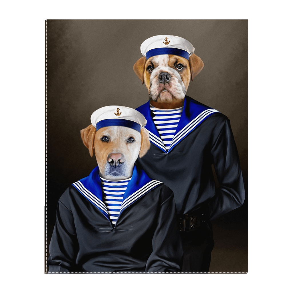 Lienzo personalizado para 2 mascotas &#39;The Sailors&#39;