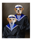 Lienzo personalizado para 2 mascotas 'The Sailors'