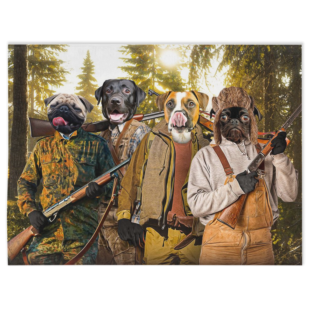 &#39;The Hunters&#39; Personalized 4 Pet Blanket