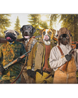 Manta personalizada para 4 mascotas 'Los Cazadores'