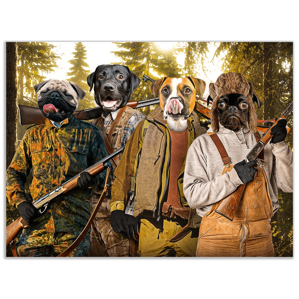 &#39;The Hunters&#39; Personalized 4 Pet Poster