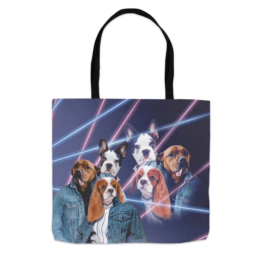 Bolsa de mano personalizada para 3 mascotas &#39;Retrato Lazer de los años 80 (2 hembras/1 macho)&#39;