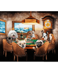 'The Poker Players' Personalized 7 Pet Standing Canvas