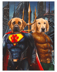 Póster personalizado para 2 mascotas 'Superdog y Aquadog'