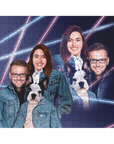 '1980s Lazer Portrait 1 Pet/Humans' Personalized Puzzle