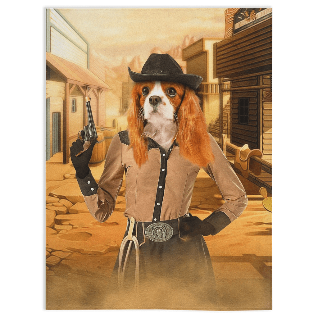 &#39;The Cowgirl&#39; Personalized Pet Blanket