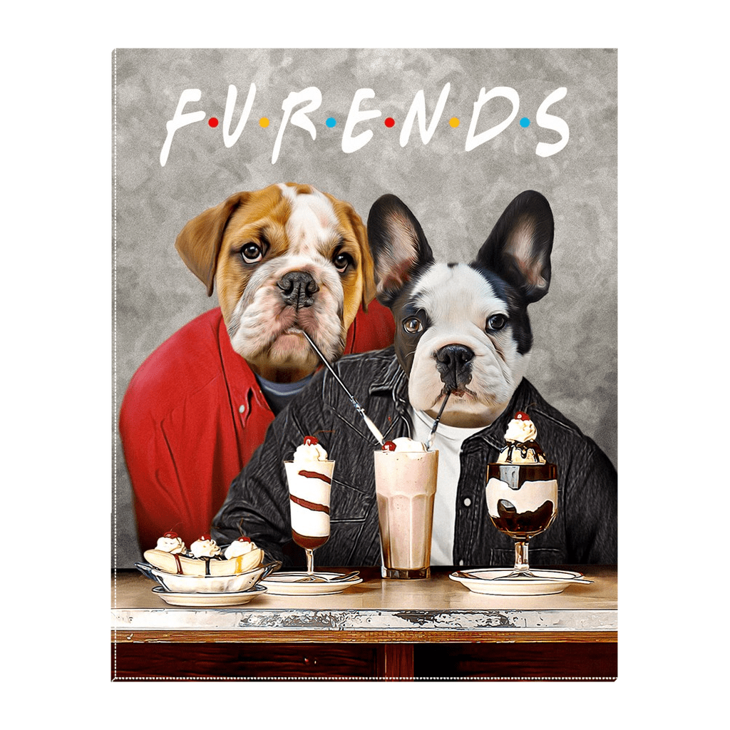 &#39;Furends&#39; Personalized 2 Pet Standing Canvas