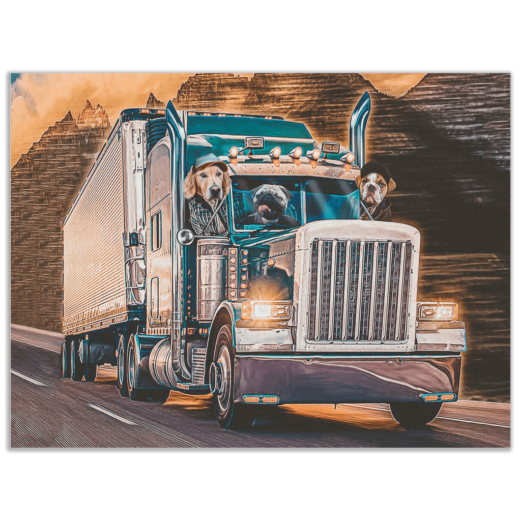 &#39;The Truckers&#39; Personalized 3 Pet Poster