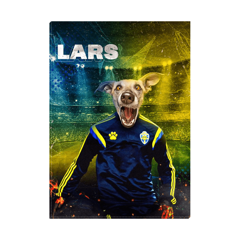 Lienzo personalizado para mascotas &#39;Sweden Doggos Soccer&#39;