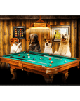 'The Pool Players' Personalized 4 Pet Standing Canvas