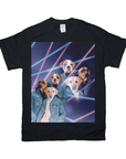 '1980's Lazer Portrait (Males)' Personalized 3 Pet T-Shirt