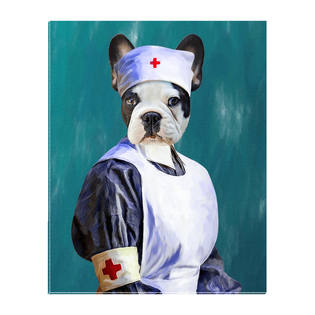 Lienzo de pie personalizado para mascotas &#39;La enfermera&#39;