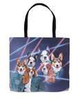 Bolsa de tela personalizada para 3 mascotas 'Retrato Lazer de los años 80 (hembras)'
