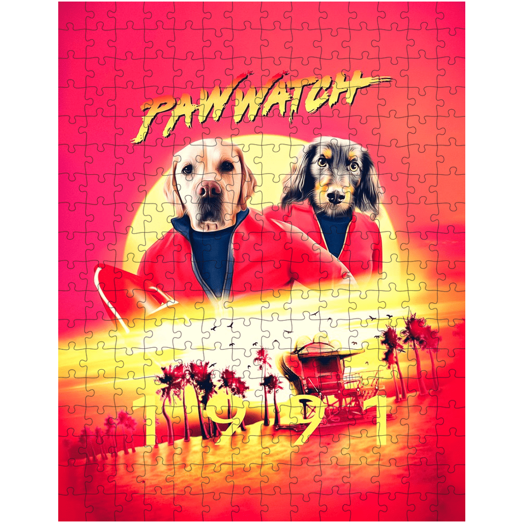 &#39;Paw Watch 1991&#39; Personalized 2 Pet Puzzle