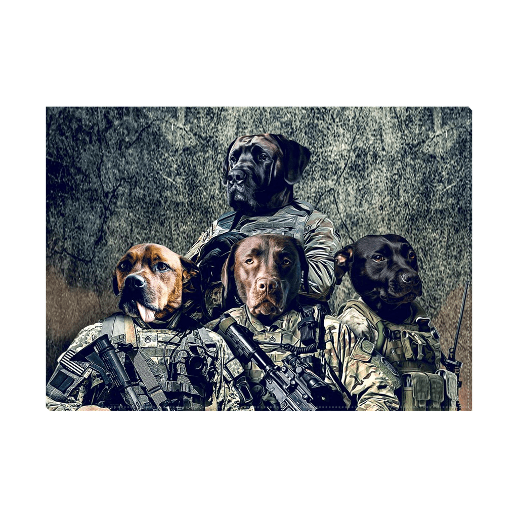 &#39;The Army Veterans&#39; Personalized 4 Pet Standing Canvas
