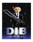 Lienzo personalizado para mascotas 'Perro en negro'