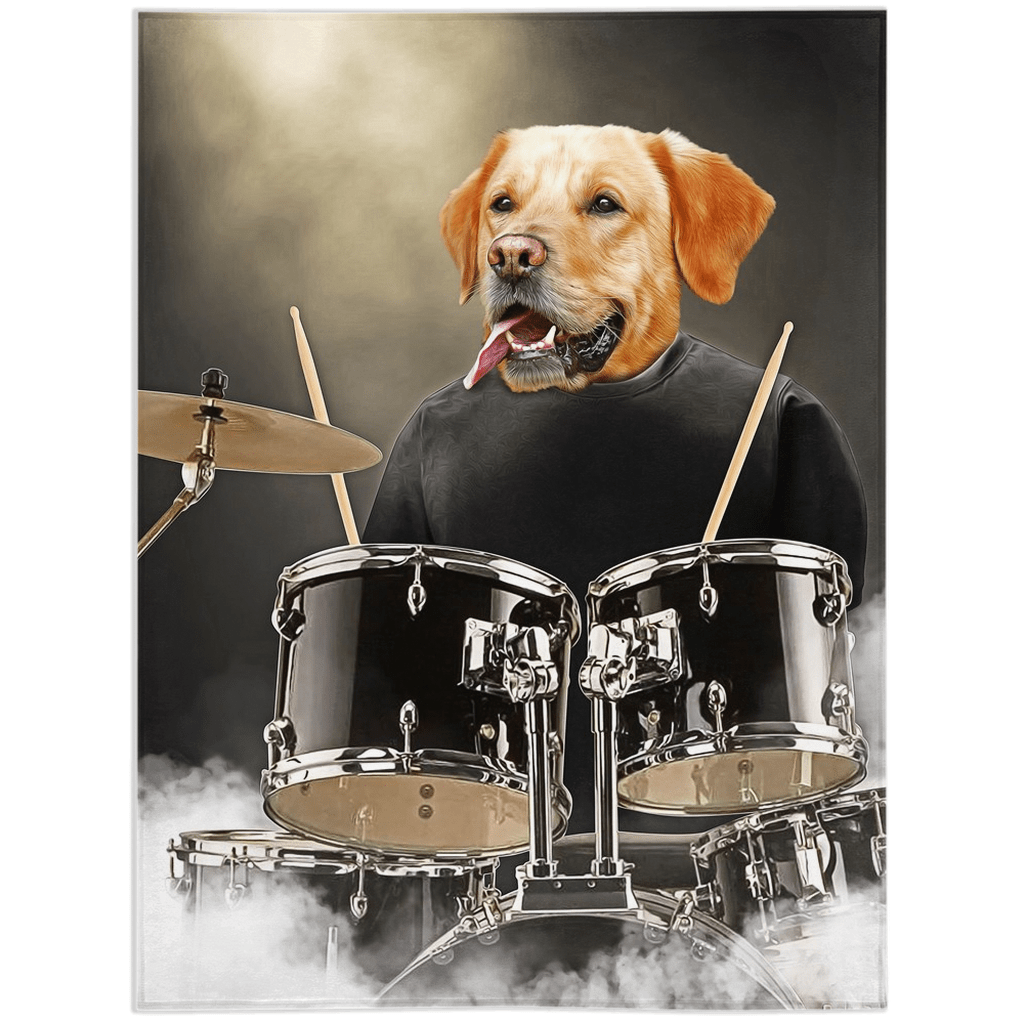 &#39;The Drummer&#39; Personalized Pet Blanket