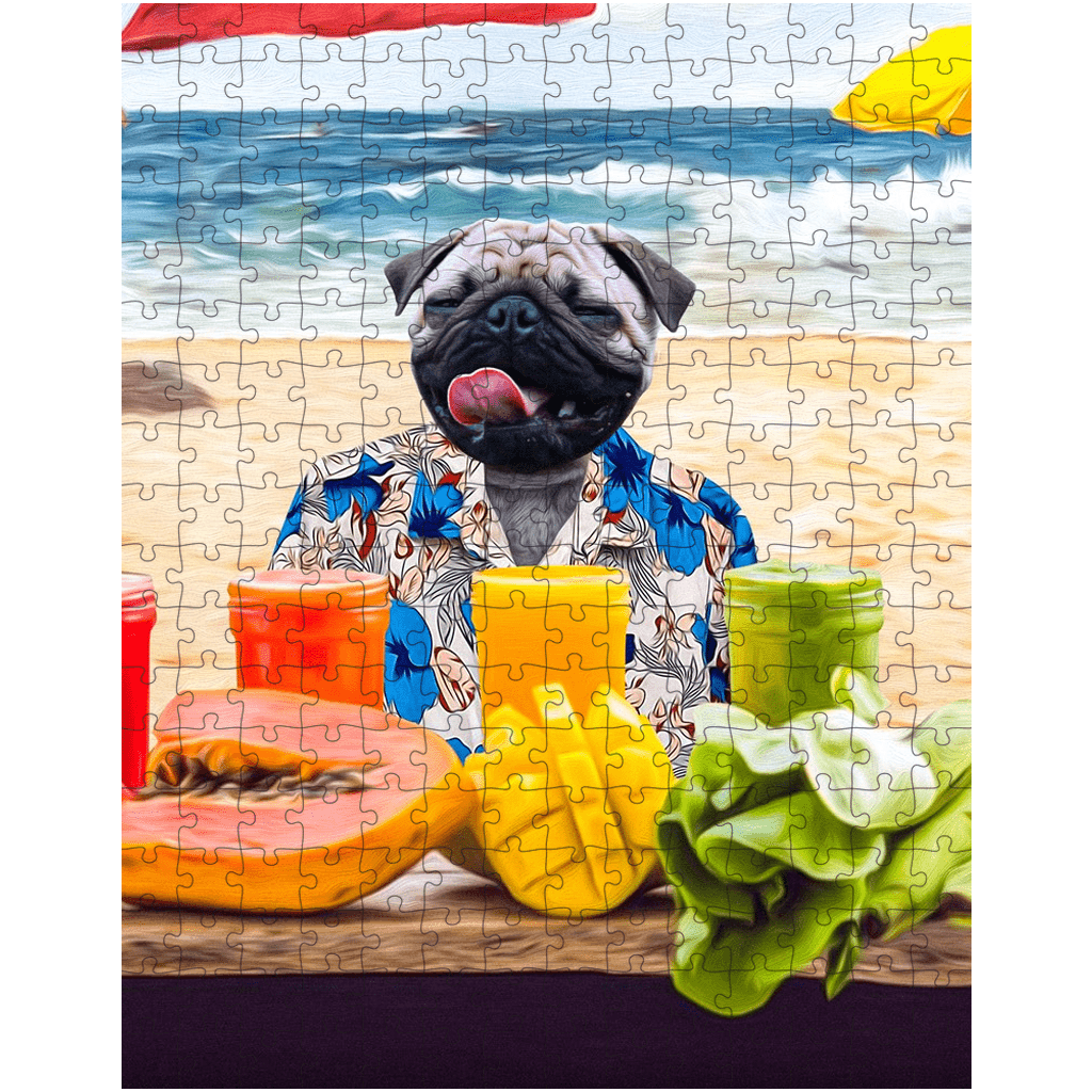 &#39;The Beach Dog&#39; Personalized Pet Puzzle