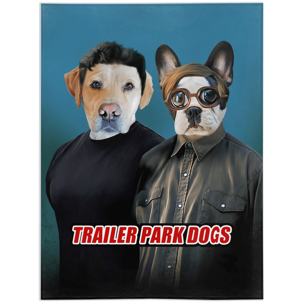 Manta personalizada para 2 mascotas &#39;Trailer Park Dogs&#39; 