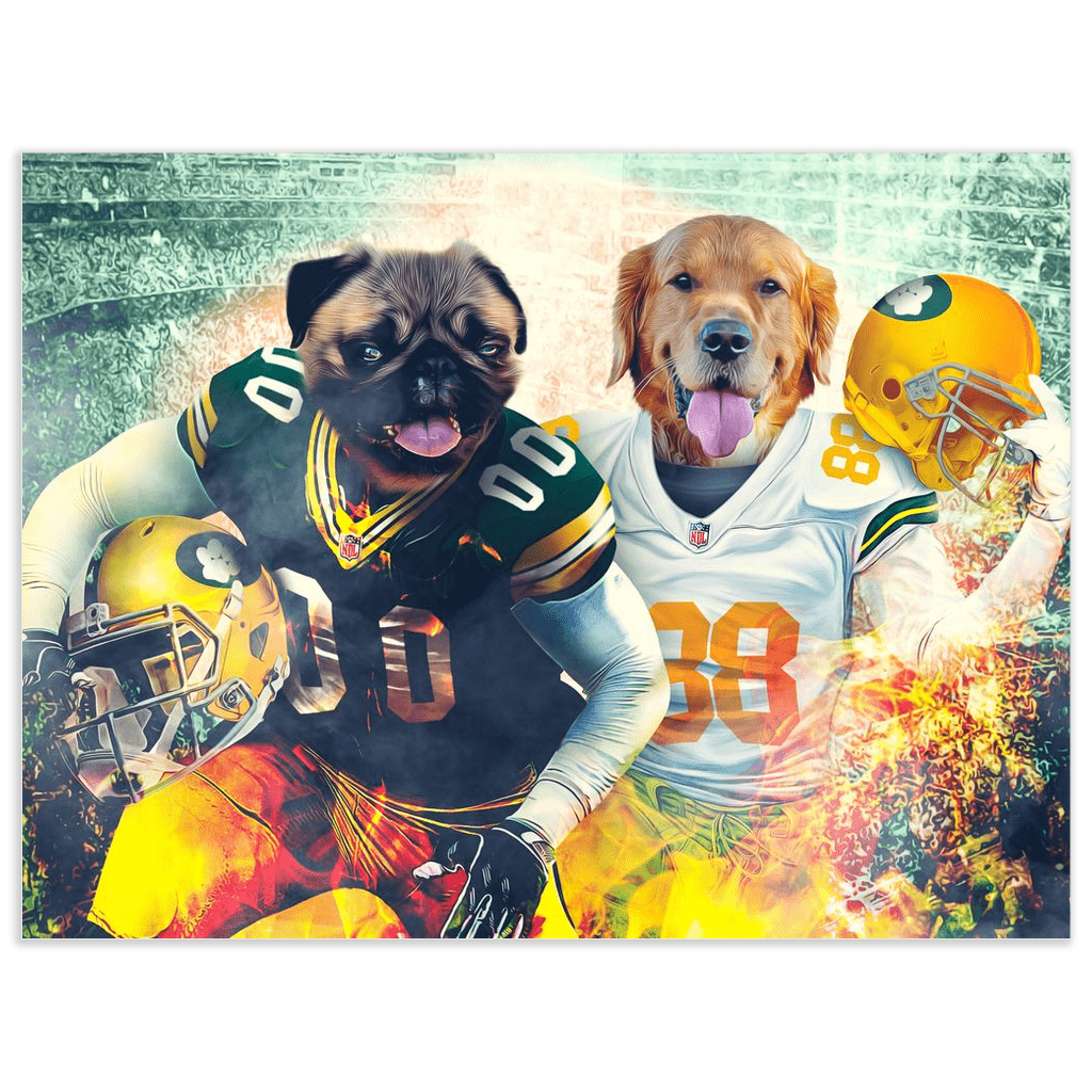 &#39;Green Bay Doggos&#39; Personalized 2 Pet Poster