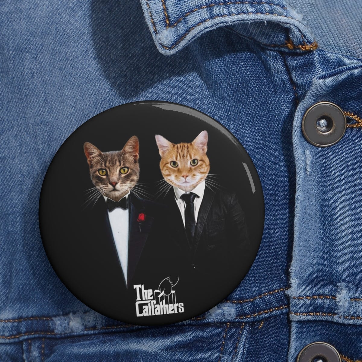 The Catfathers ( 2 - 4 Pets) Custom Pin