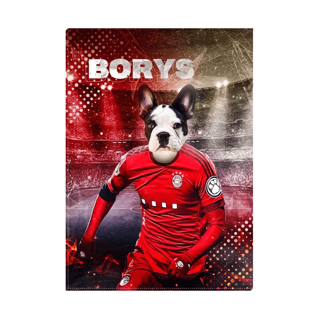 Lienzo personalizado para mascotas &#39;Poland Doggos Soccer&#39;