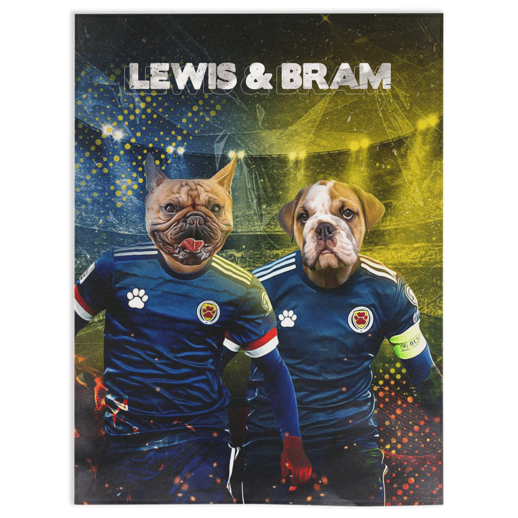 &#39;Scotland Doggos&#39; Personalized 2 Pet Blanket