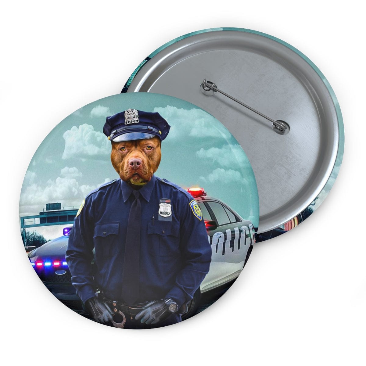 The Police Officer(s) ( 1 - 3 Pets) Custom Pin – doggovinci