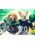 'New York Jet-Doggos' Personalized 2 Pet Standing Canvas