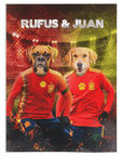 'Spain Doggos Soccer' Personalized 2 Pet Blanket