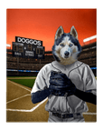 Lienzo personalizado para mascotas 'El jugador de béisbol'