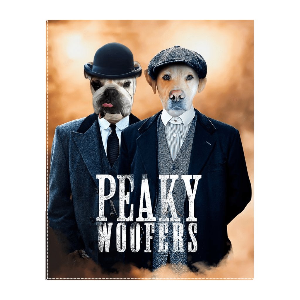 &#39;Peaky Woofers&#39; Personalized 2 Pet Standing Canvas