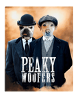 'Peaky Woofers' Personalized 2 Pet Standing Canvas