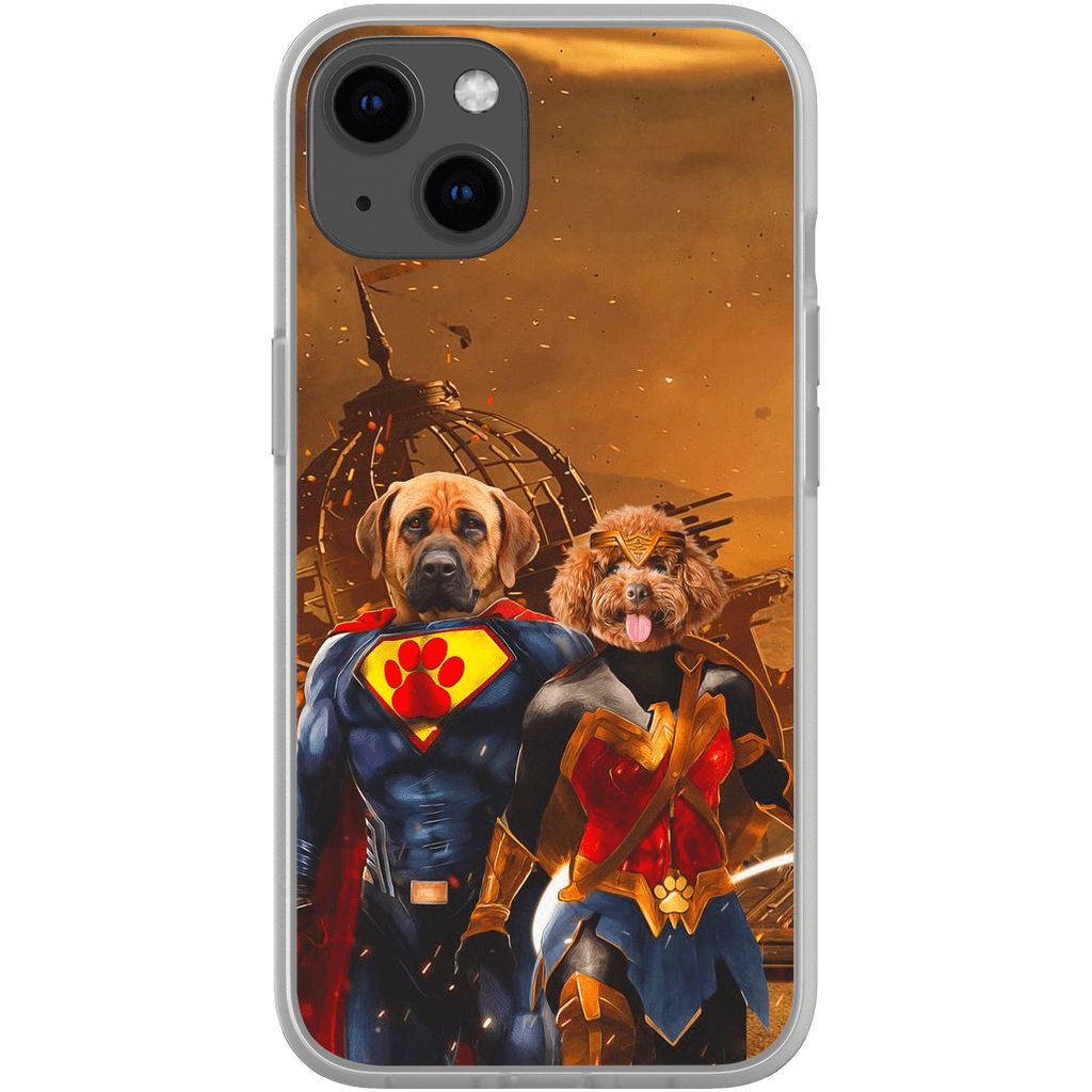 &#39;Superdog &amp; Wonder Doggette&#39; Personalized 2 Pet Phone Case