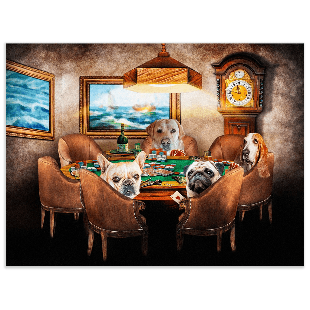 &#39;The Poker Players&#39; Personalized 4 Pet Poster
