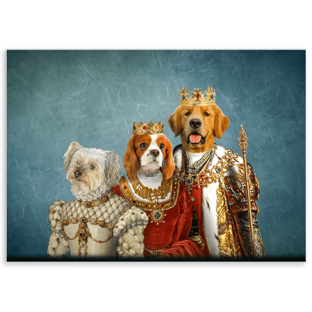 Póster personalizado con 3 mascotas &#39;La Familia Real&#39;