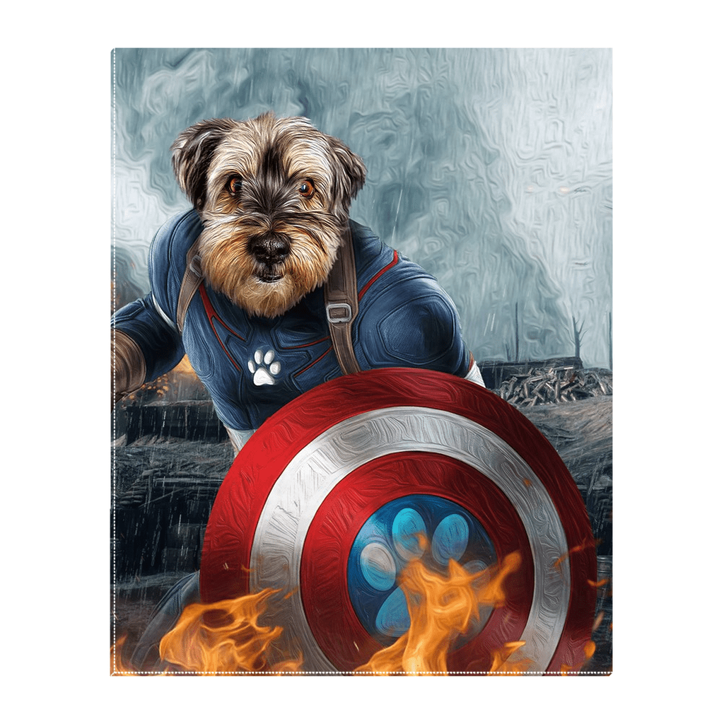 &#39;Captain Doggmerica&#39; Personalized Pet Standing Canvas