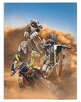 Manta personalizada para 3 mascotas 'The Motocross Riders' 