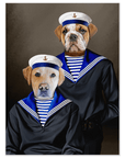 Póster personalizado de 2 mascotas 'Los Marineros'