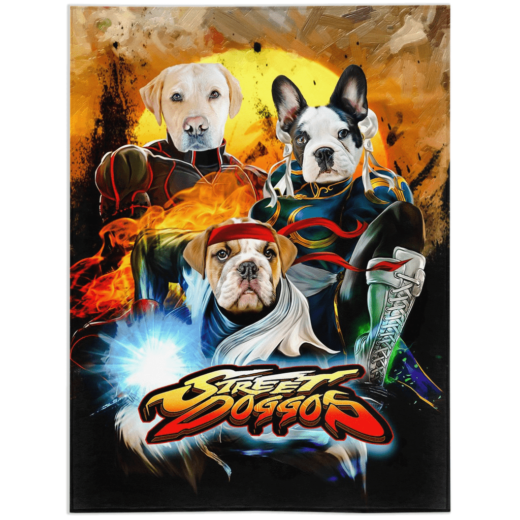 &#39;Street Doggos&#39; Personalized 3 Pet Blanket
