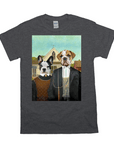 Camiseta personalizada para 2 mascotas 'American Pawthic'