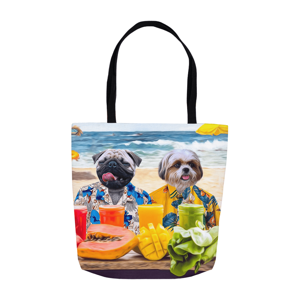 &#39;The Beach Dogs&#39; Personalized 2 Pet Tote Bag