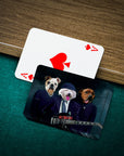 Custom AC/Doggos personalized playing cards featuring three pets in a band, with an Ace of Spades card.