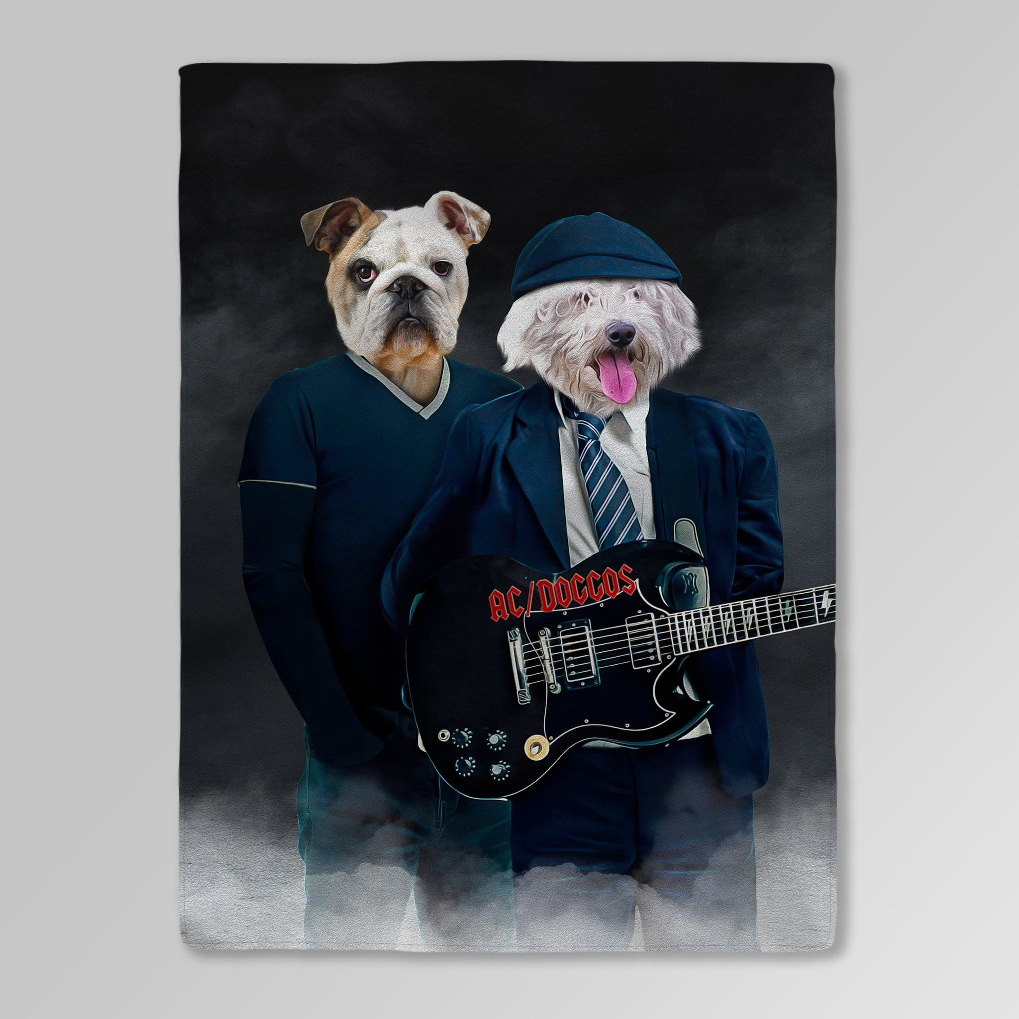 &#39;AC/Doggos&#39; Personalized 2 Pet Blanket