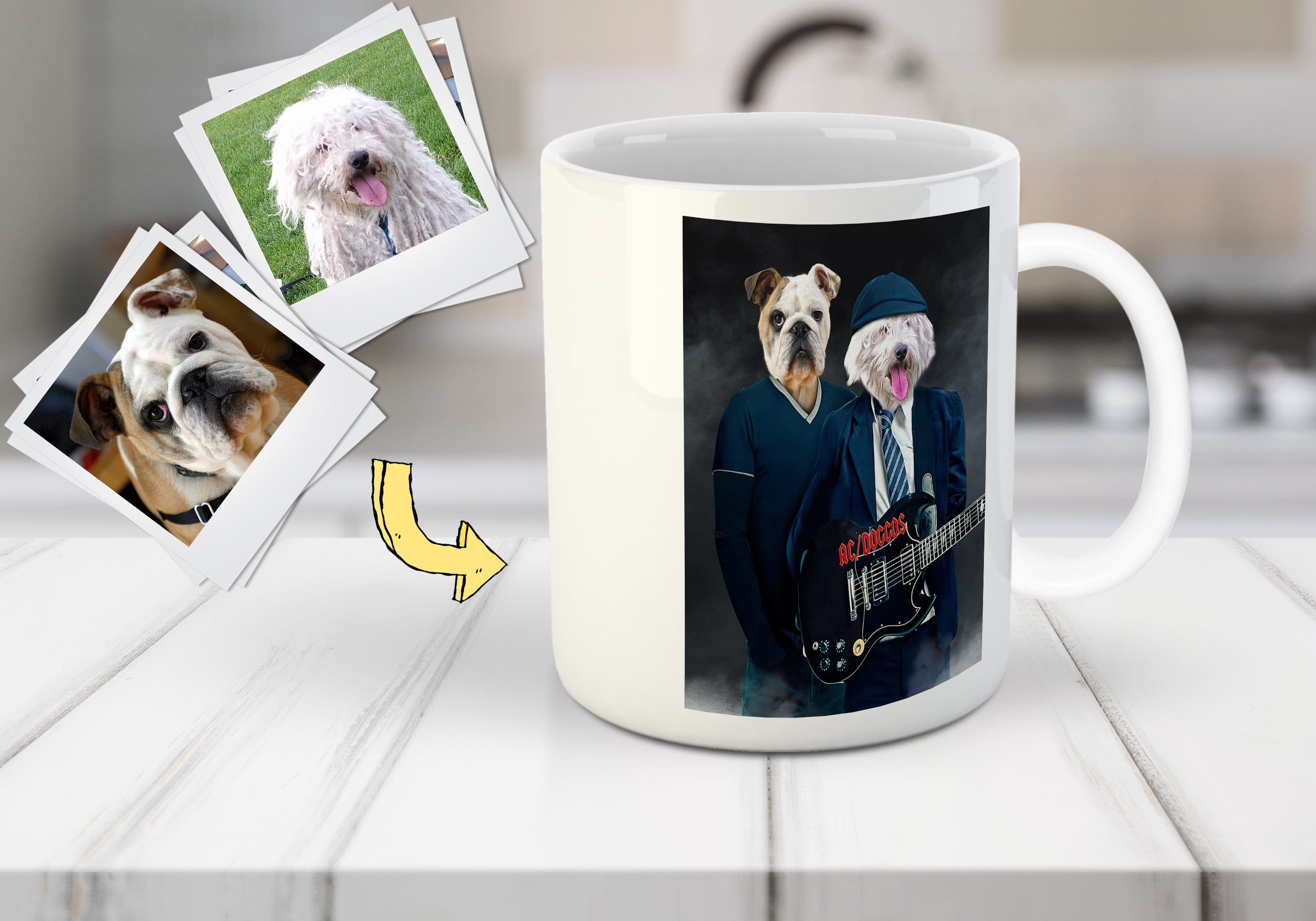 &#39;AC/Doggos&#39; Personalized 2 Pet Mug