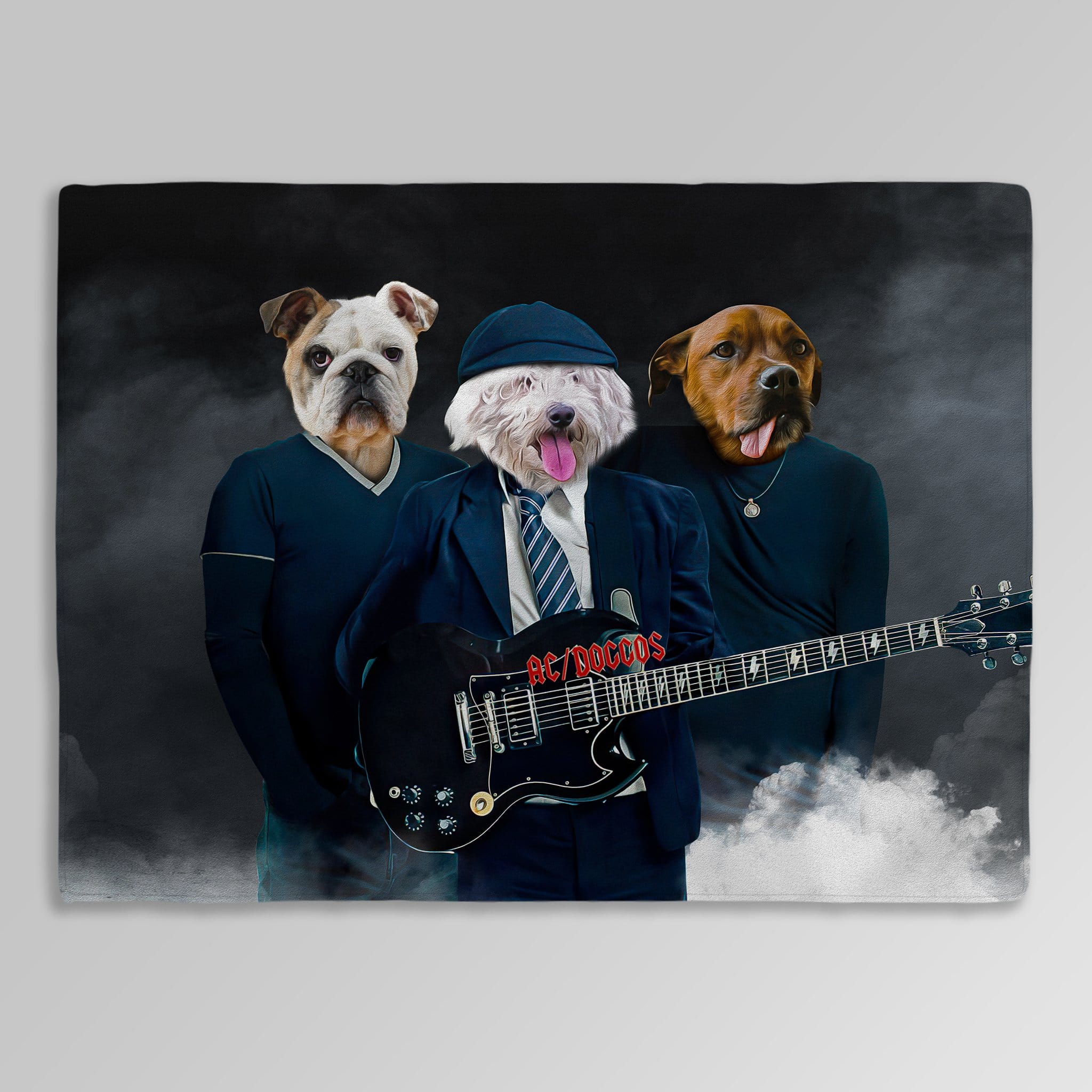 &#39;AC/Doggos&#39; Personalized 3 Pet Blanket