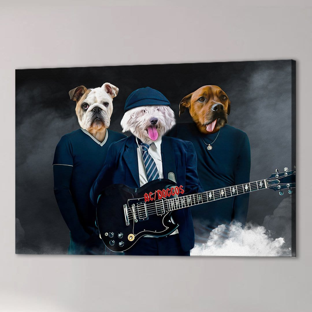 &#39;AC/Doggos&#39; Personalized 3 Pet Canvas