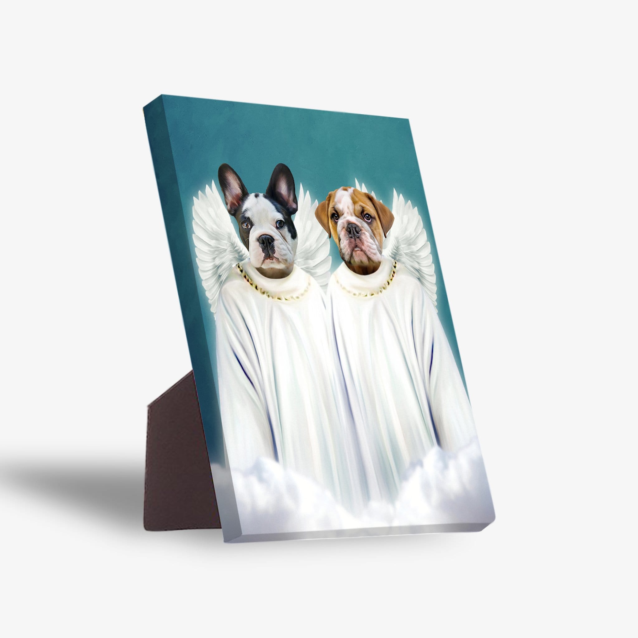 &#39;2 Angels&#39; Personalized 2 Pet Standing Canvas
